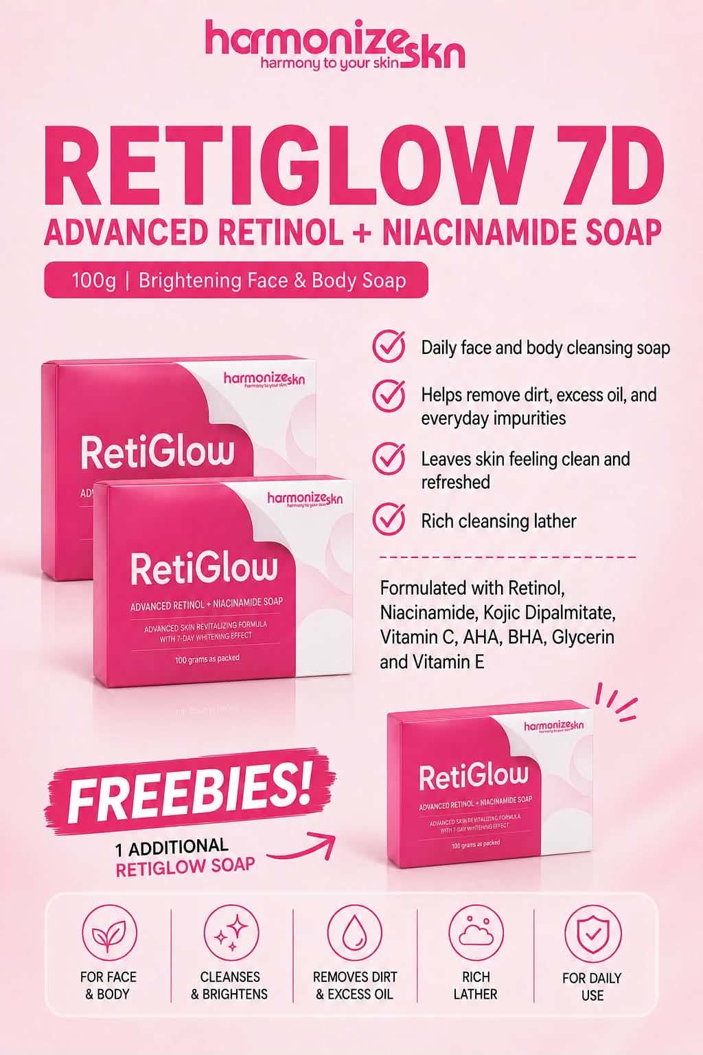 HormonizeSkn RetiGlow 7D Advanced Retinol + Niacinamide Soap