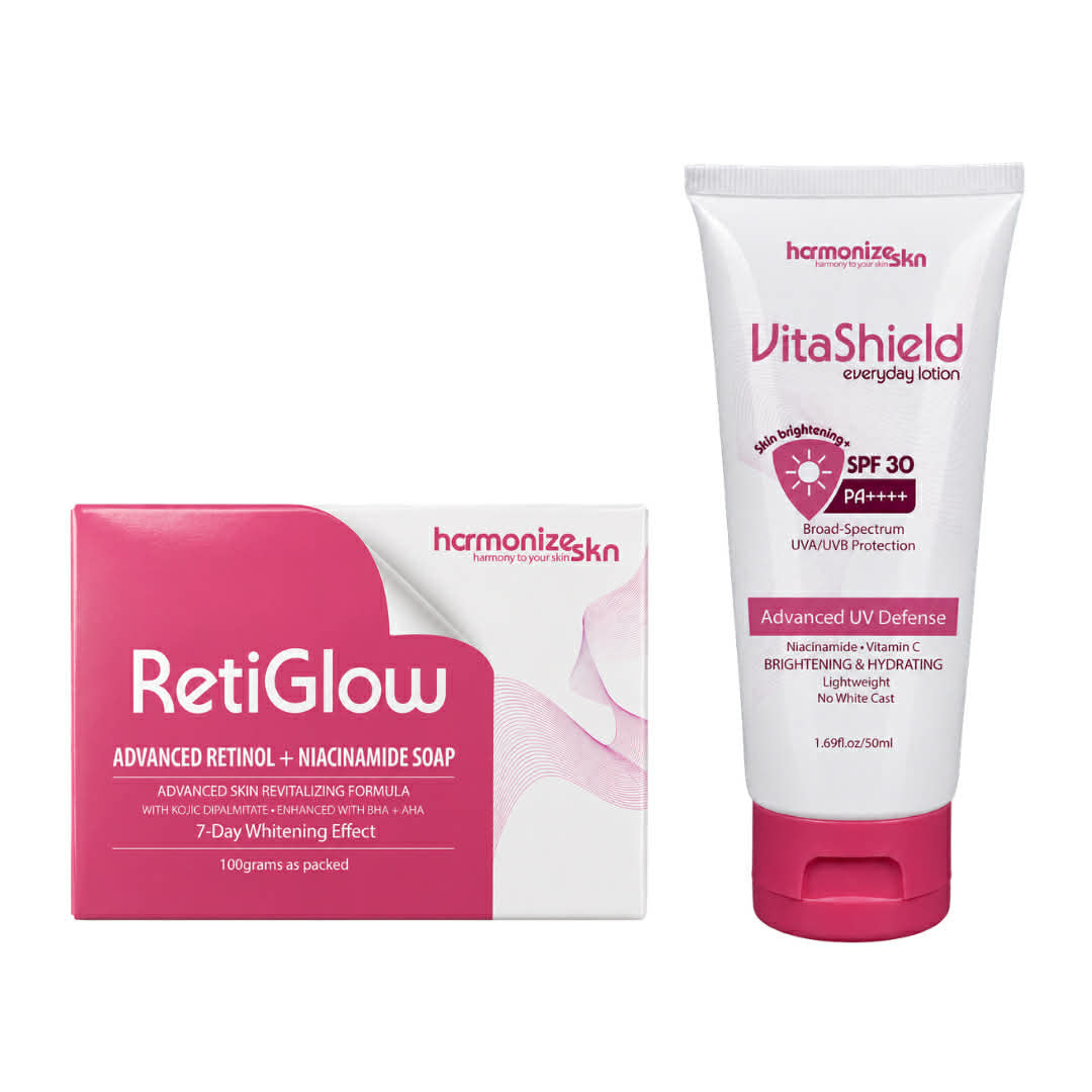 HormonizeSKN RetiGlow 7D Beauty Soap & VitaShield Everyday Lotion Set
