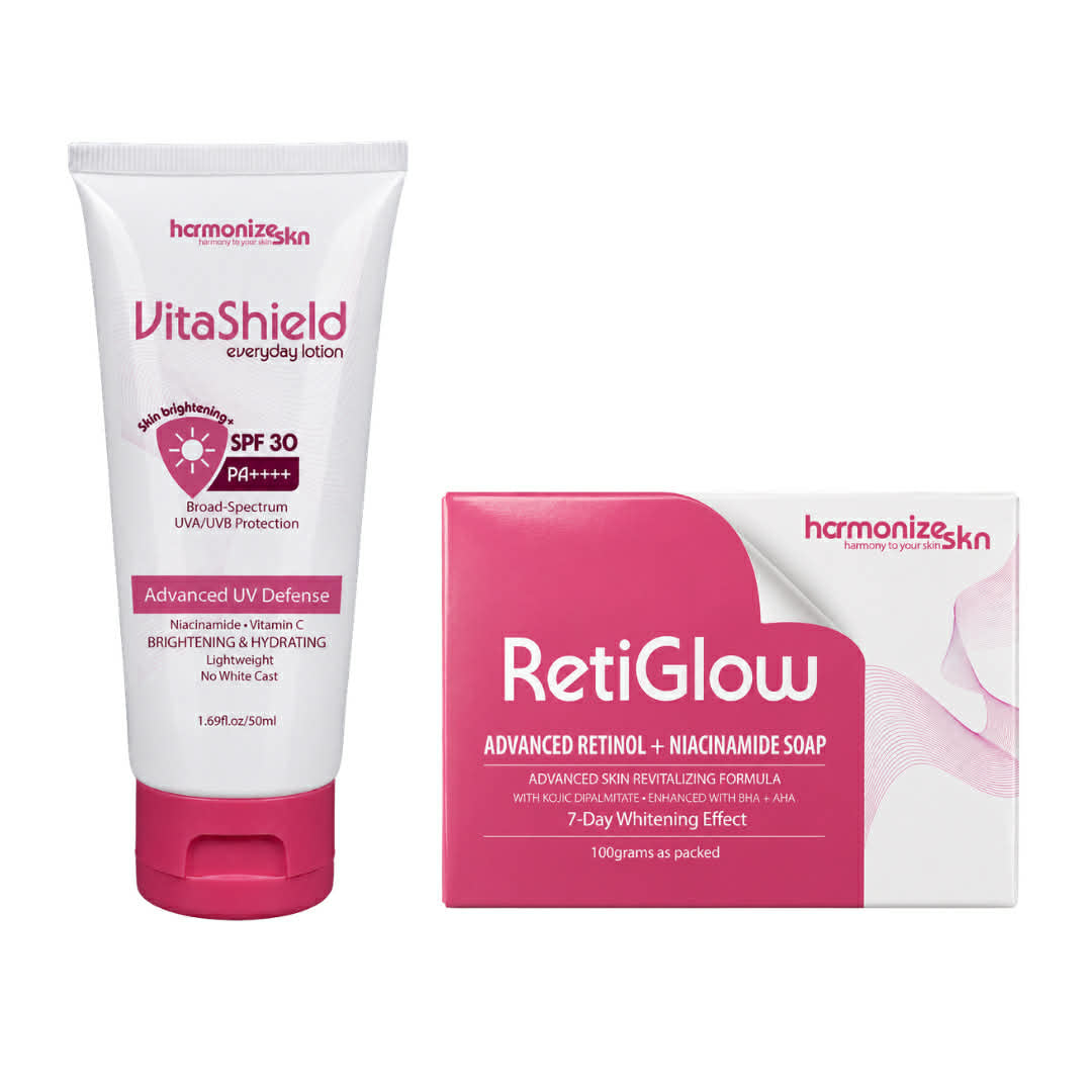 HormonizeSKN RetiGlow 7D Beauty Soap & VitaShield Everyday Lotion Set