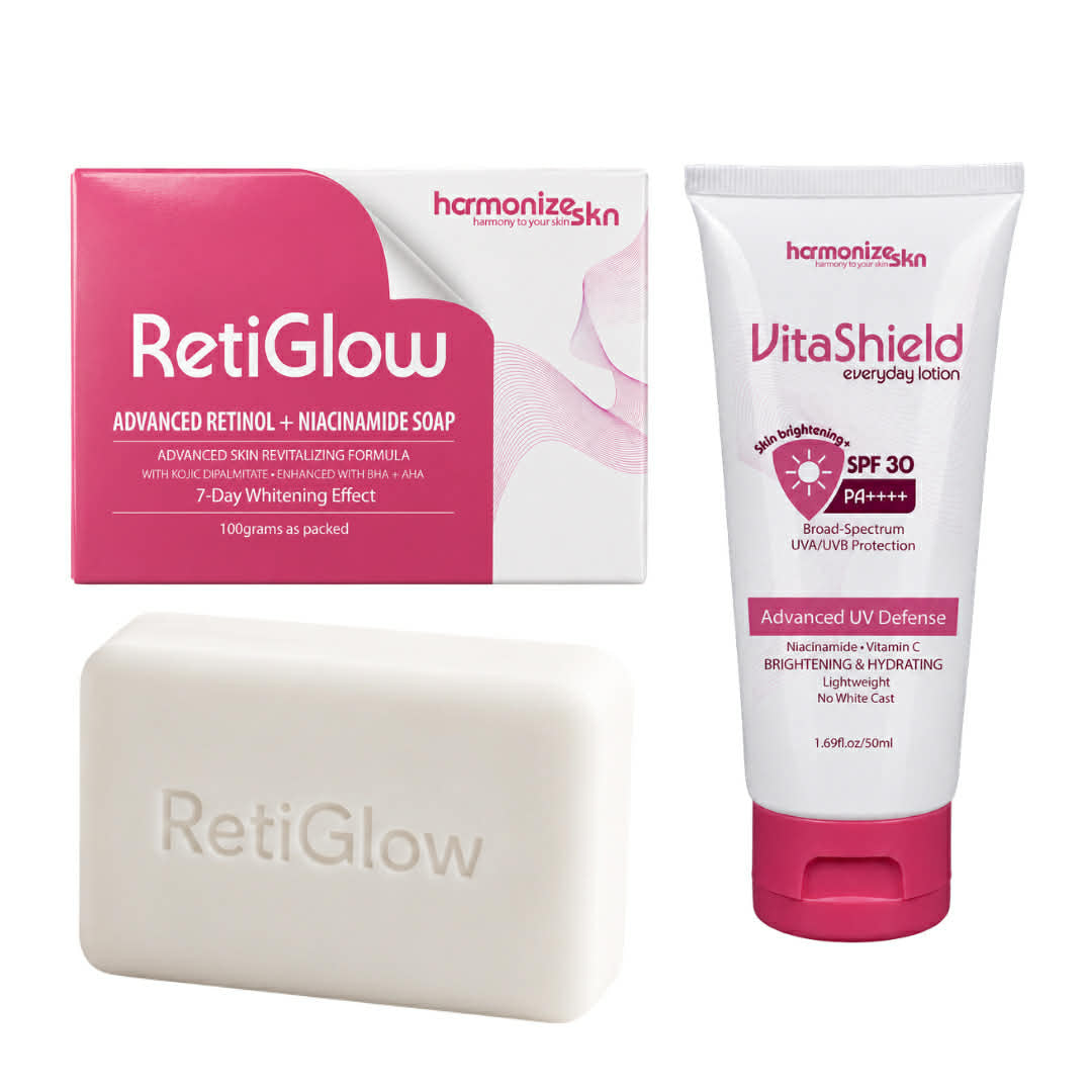 HormonizeSKN RetiGlow 7D Beauty Soap & VitaShield Everyday Lotion Set
